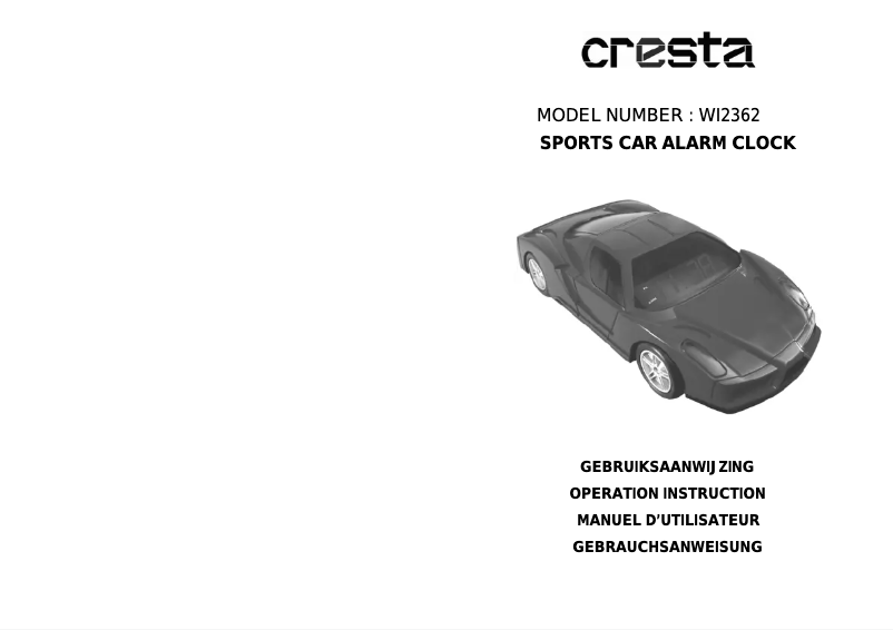 Page 1 de la notice Manuel utilisateur Cresta WI2362