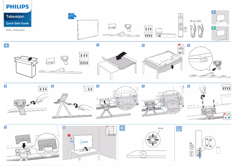 Page n°1 - Guide de démarrage rapide Philips 50PUS8506