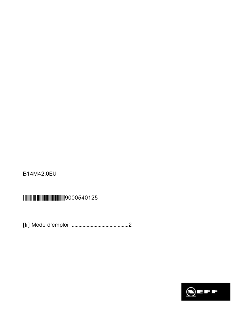 Image de la première page du manuel de l'appareil B14M42N0EU