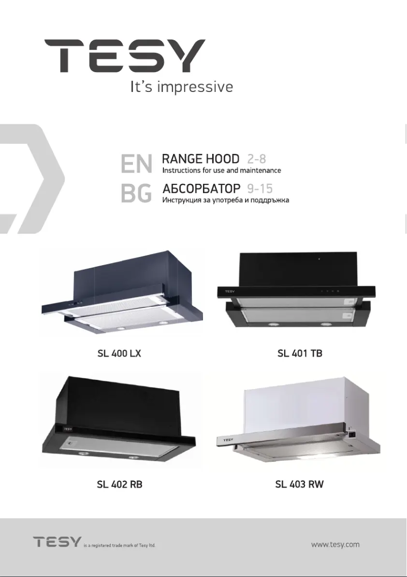 Image de la première page du manuel de l'appareil SL 400 60 LX