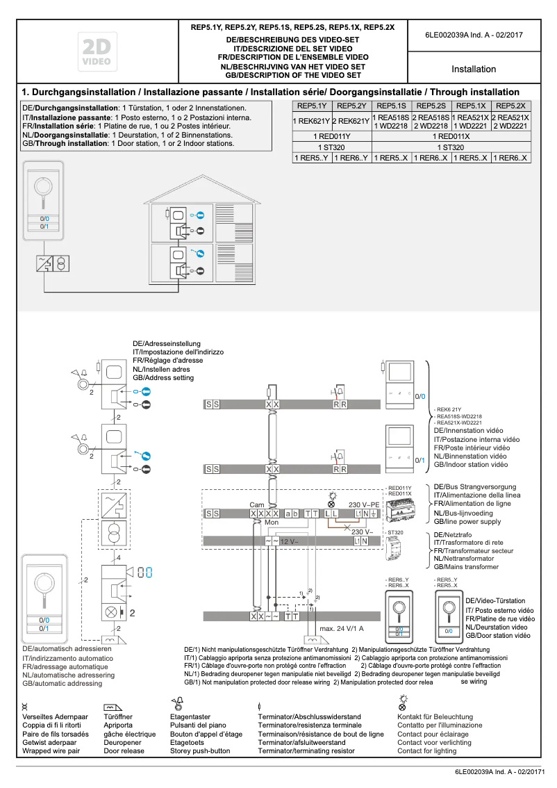 Page 1 de la notice Instructions / montage Hager REP501S