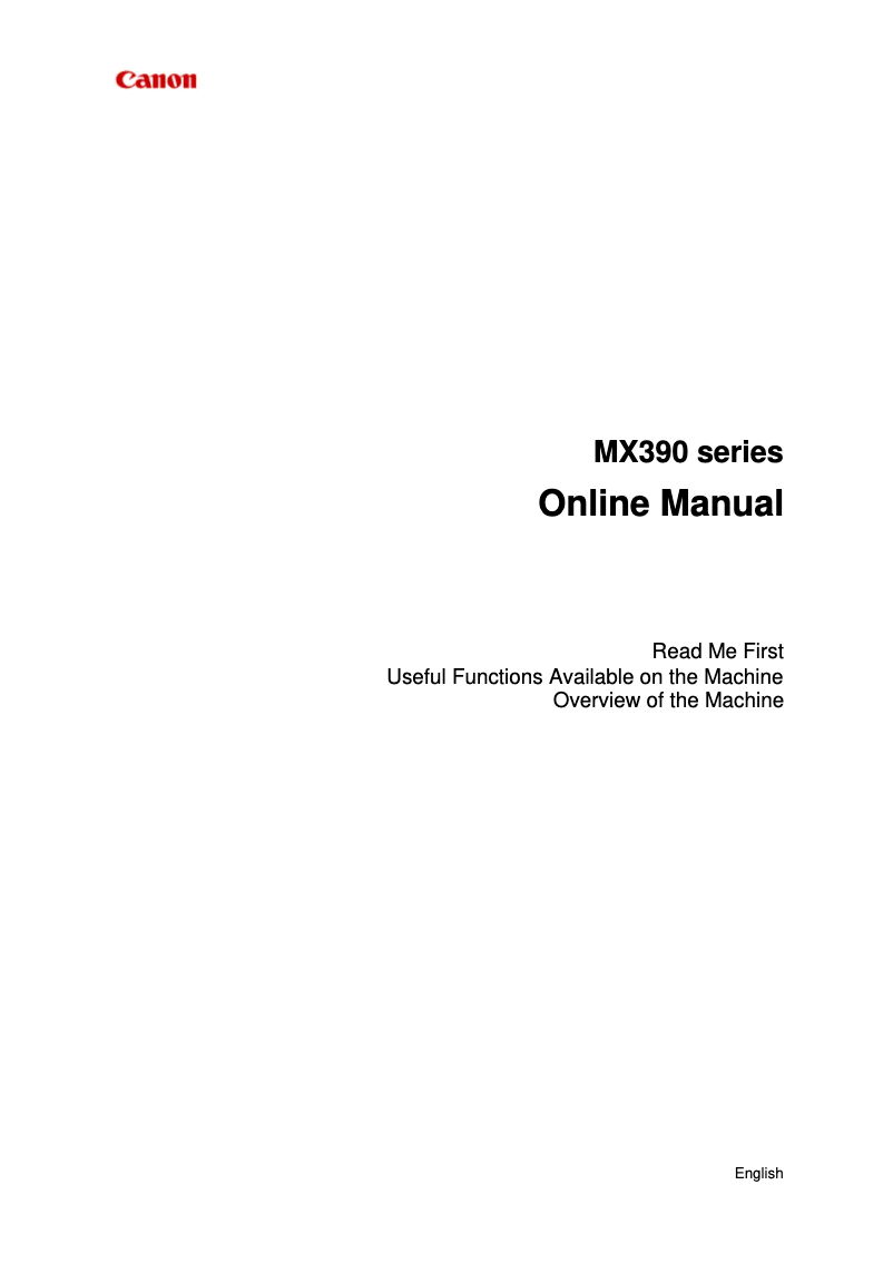 Image de la première page du manuel de l'appareil PIXMA MX395