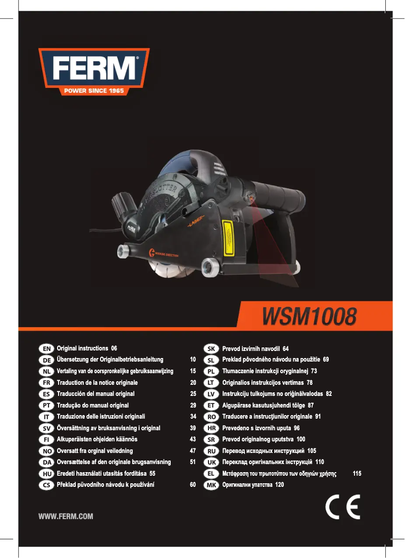 Page 1 de la notice Manuel utilisateur Ferm WSM1008