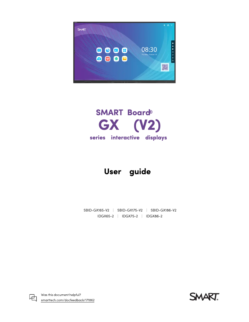 Página 1 del manual Manual de usuario SMART Technologies SBID-GX186-V2