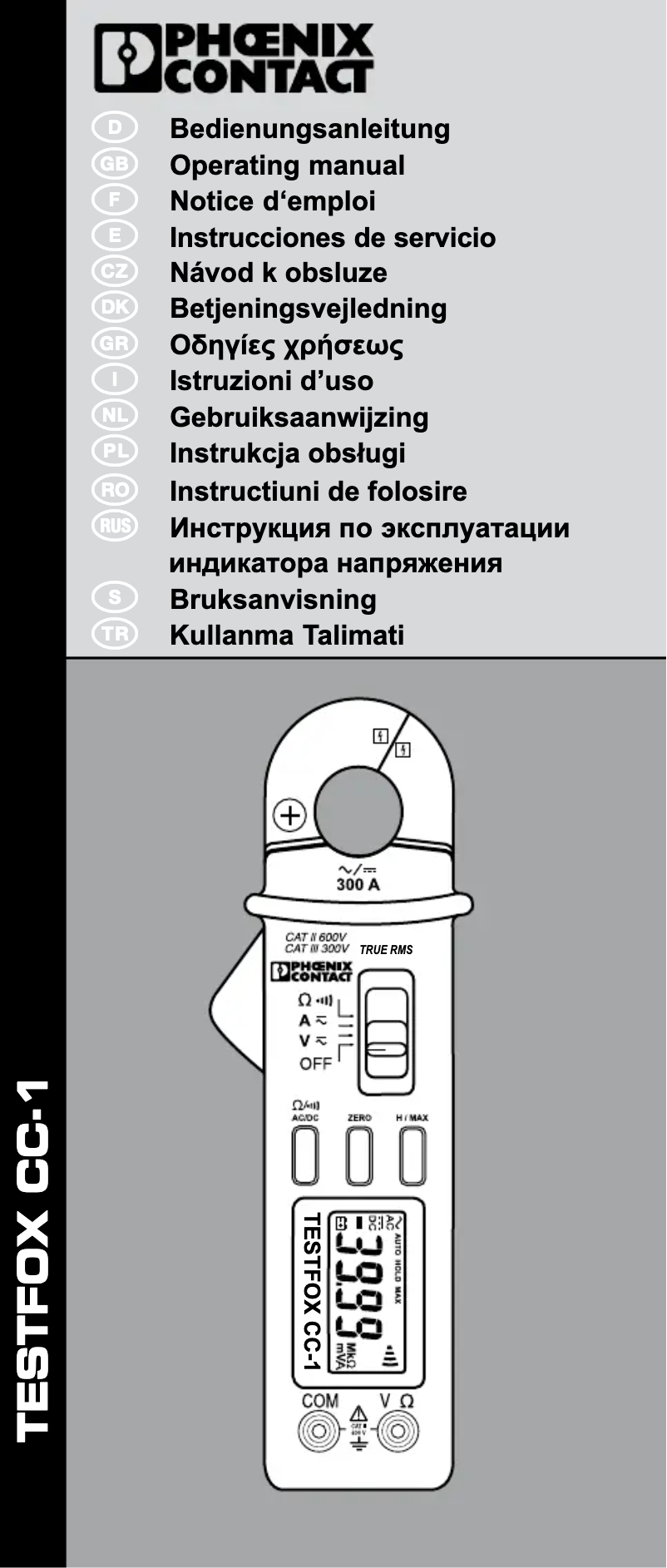 Page n°1 - Manuel utilisateur Phoenix Contact TESTFOX CC-1