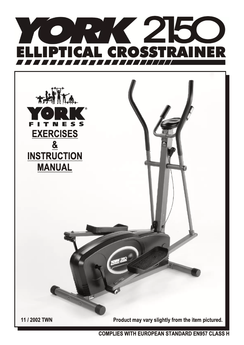 Image de la première page du manuel de l'appareil Elliptical 2150