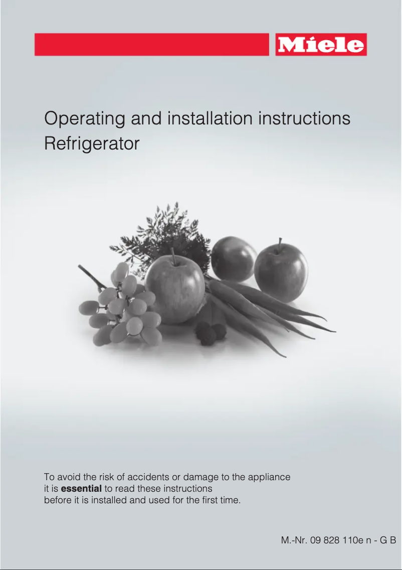 Image de la première page du manuel de l'appareil K 9124 UiF