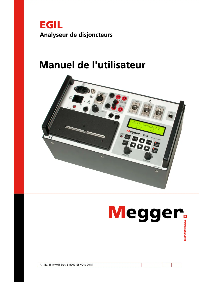 Page 1 de la notice Manuel utilisateur Megger EGIL