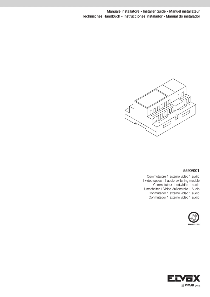 Page n°1 - Manuel utilisateur Vimar ELVOX 5590/001