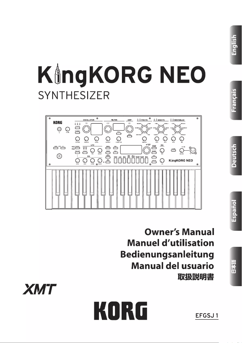 Page 1 de la notice Manuel utilisateur Korg KingKorg NEO