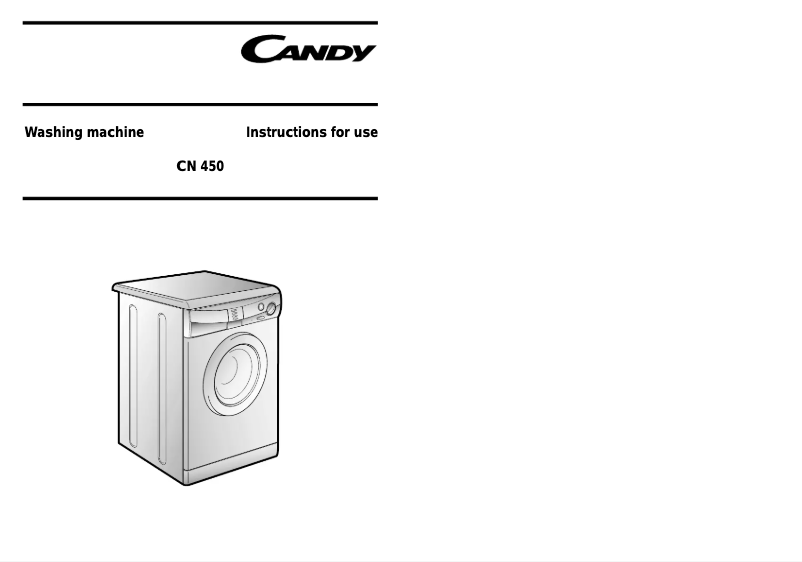 Page n°1 - Manuel utilisateur Candy CN450