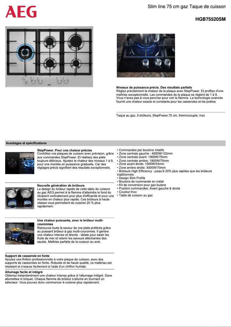 Image de la première page du manuel de l'appareil HGB75520SM