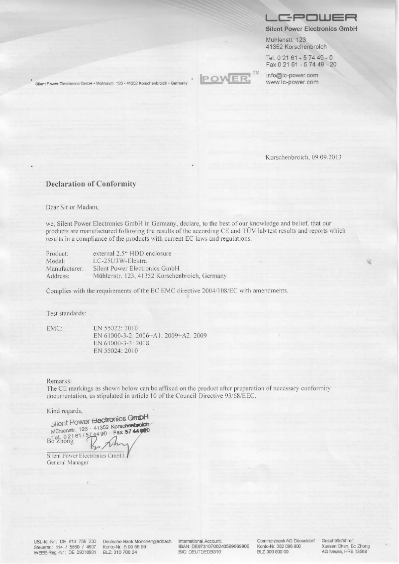 Page n°1 - Fiche technique LC-Power LC-25U3W-Elektra