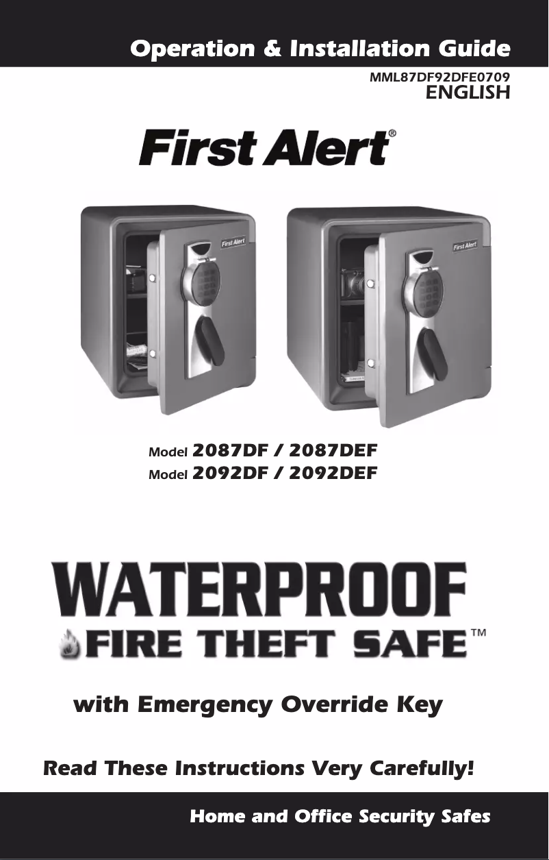 Page 1 de la notice Manuel d'utilisation et d'entretien First Alert 2087DF