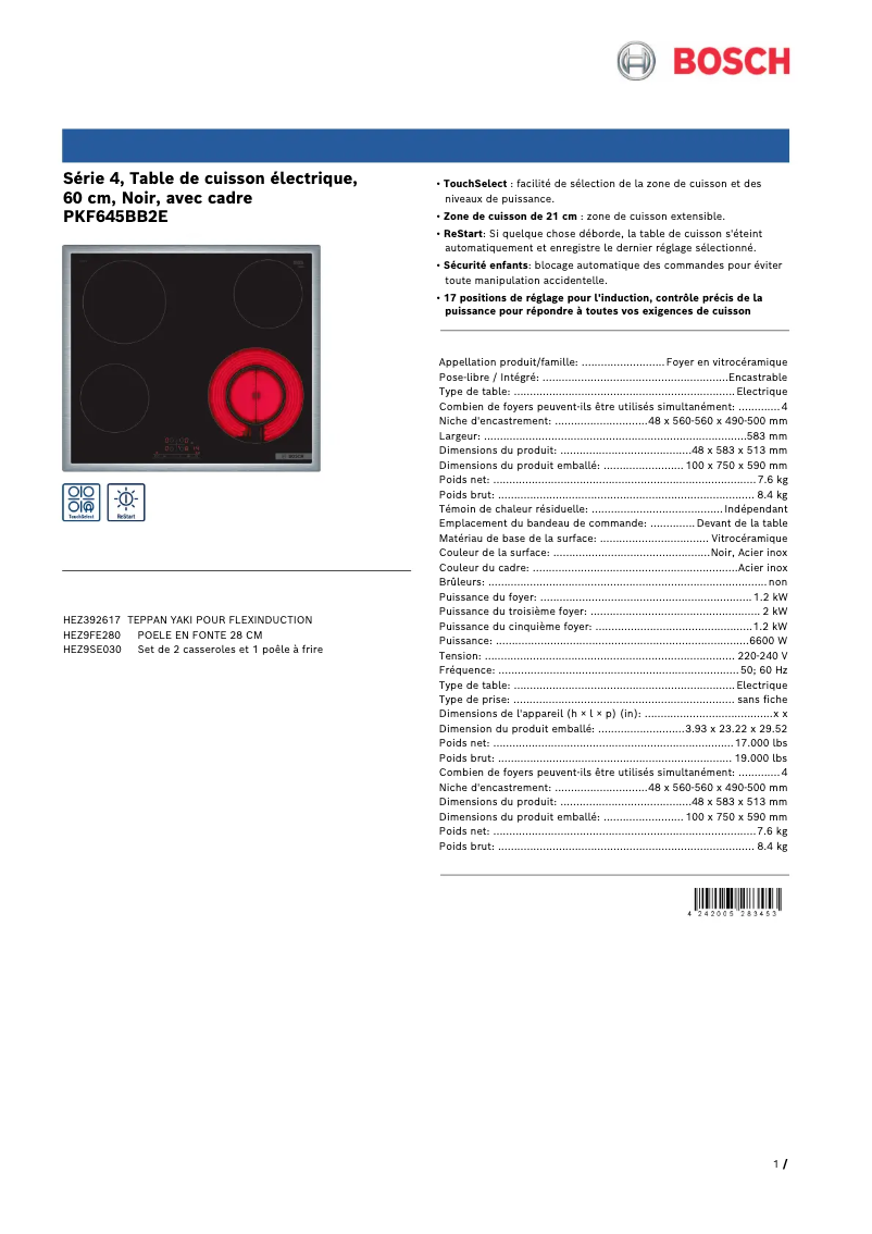 Imagen de la primera página del manual del dispositivo PKF645BB2E