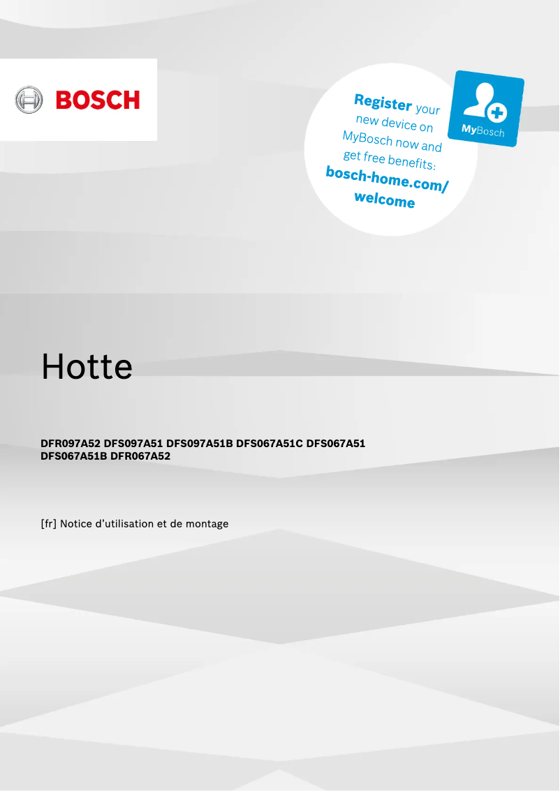 Page 1 de la notice Manuel utilisateur Bosch DFS067A51