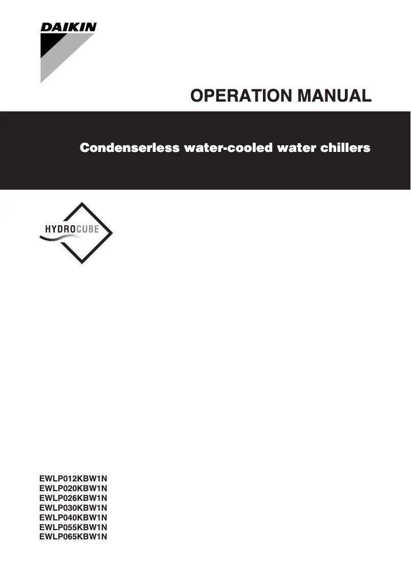 Page 1 de la notice Manuel utilisateur Daikin EWLP055KBW1N