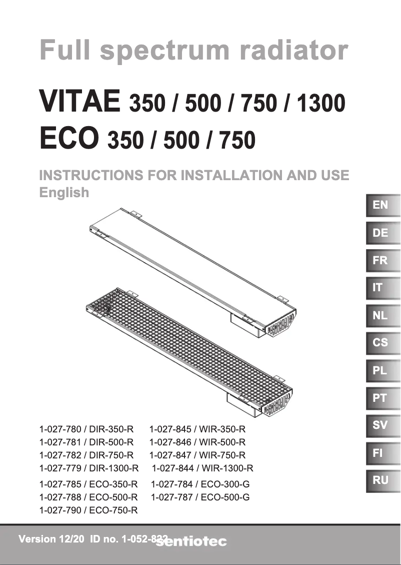 Page n°1 - Manuel utilisateur Harvia DIR-500-R