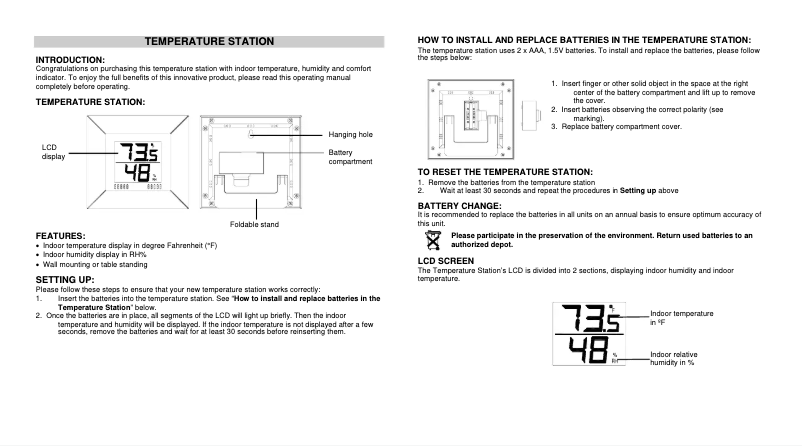 Page n°1 - Manuel utilisateur La Crosse Technology WS-9400U