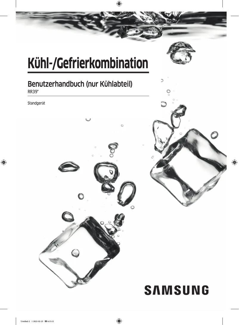 Page 1 de la notice Manuel utilisateur Samsung RR39M7305S9