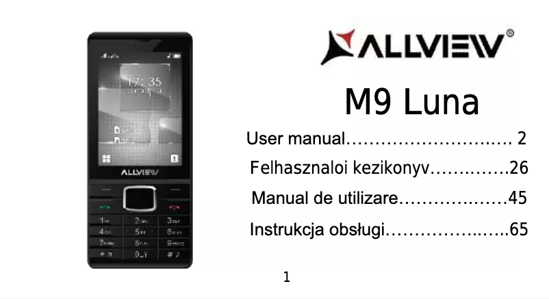 Image de la première page du manuel de l'appareil M9 Luna
