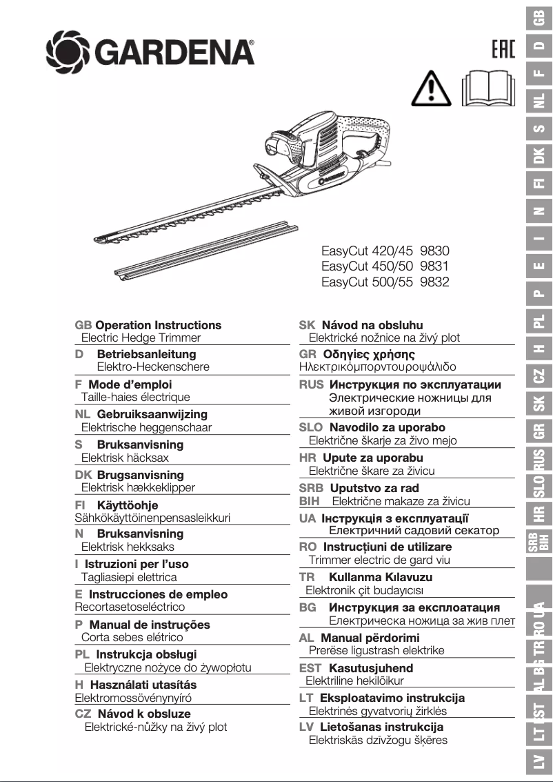 Imagen de la primera página del manual del dispositivo EasyCut 420/45