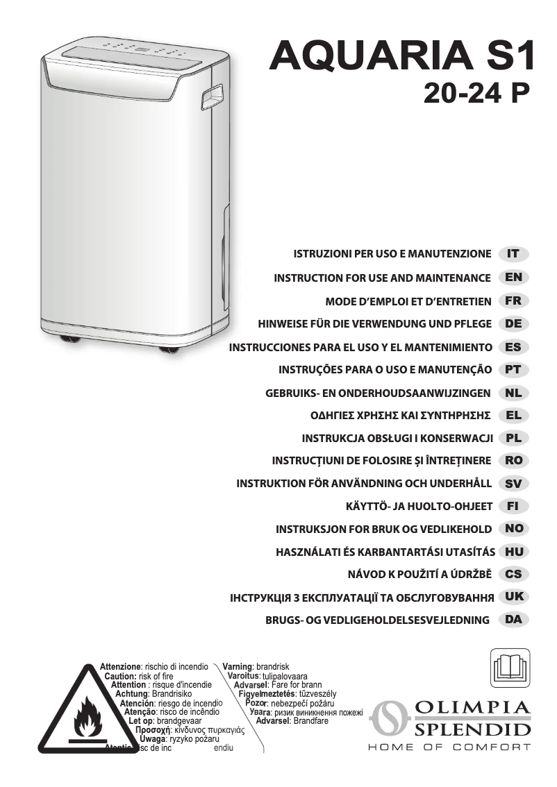 Imagen de la primera página del manual del dispositivo Aquaria S1 20 P