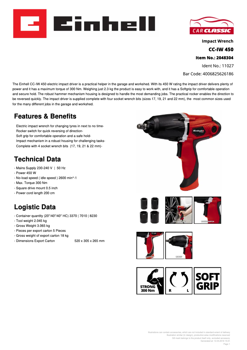 Image de la première page du manuel de l'appareil CC-IW 450