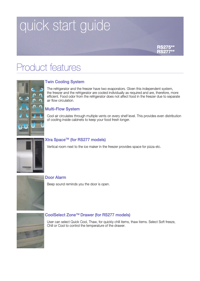 Page 1 de la notice Guide d'installation Samsung RSA1ZTPE