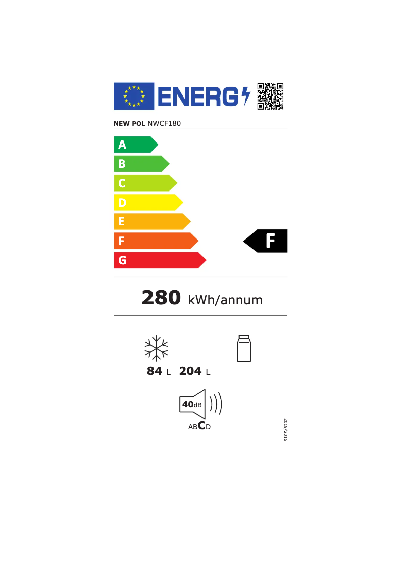 Page n°1 - Label énergétique New Pol NWCF180