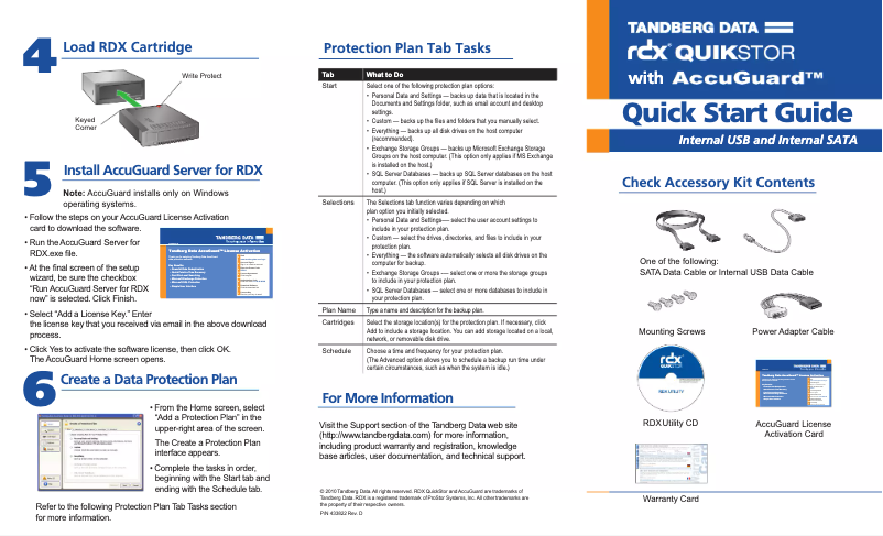 Page 1 de la notice Manuel utilisateur Tandberg Data RDX QuikStor
