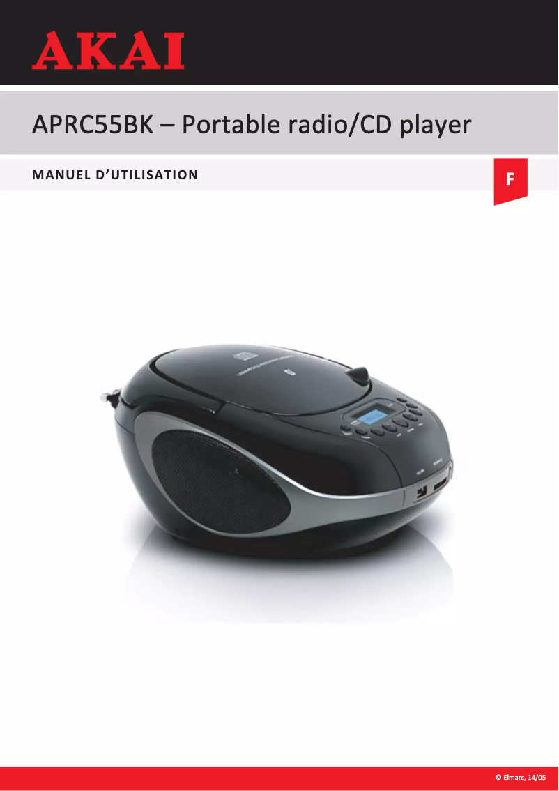 Page 1 de la notice Manuel utilisateur AKAI APRC55