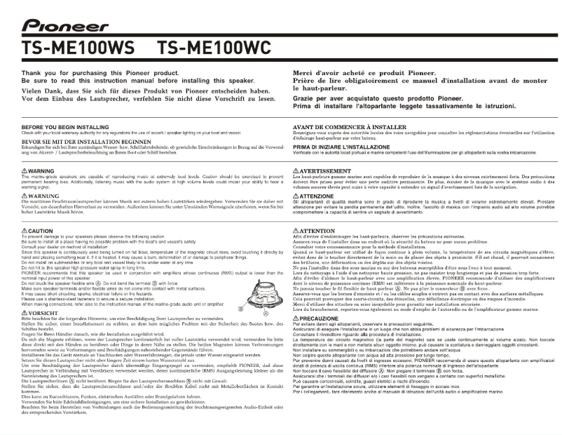Image de la première page du manuel de l'appareil TS-ME100WS