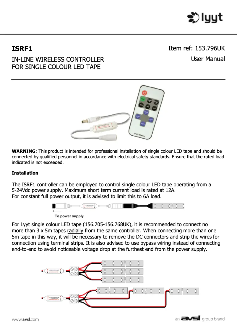 Page 1 de la notice Manuel utilisateur LYYT ISRF1