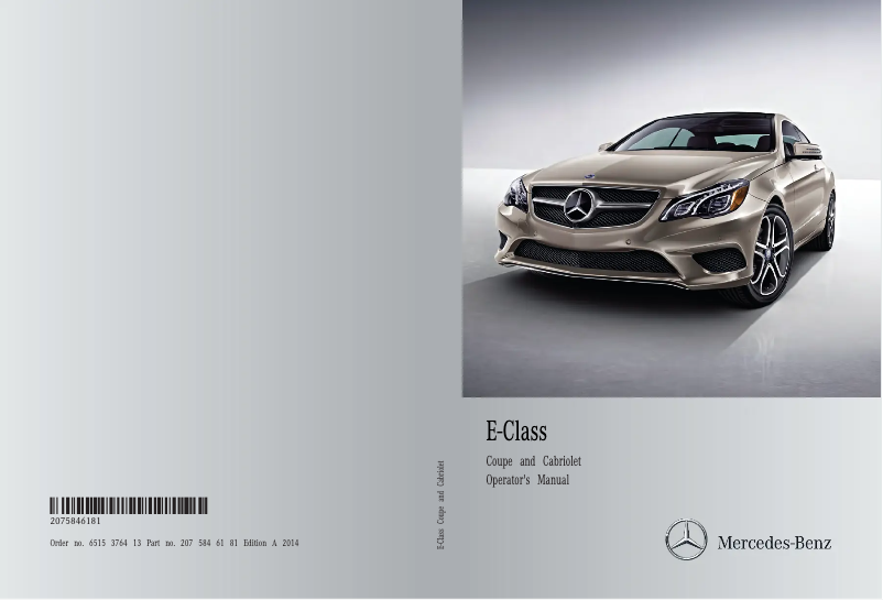 Page 1 de la notice Manuel utilisateur Mercedes-Benz E-Class Cabriolet (2013)