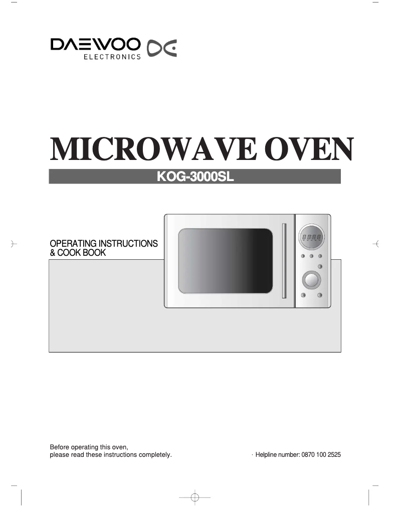 Page 1 de la notice Manuel utilisateur Daewoo KOG-3000SL