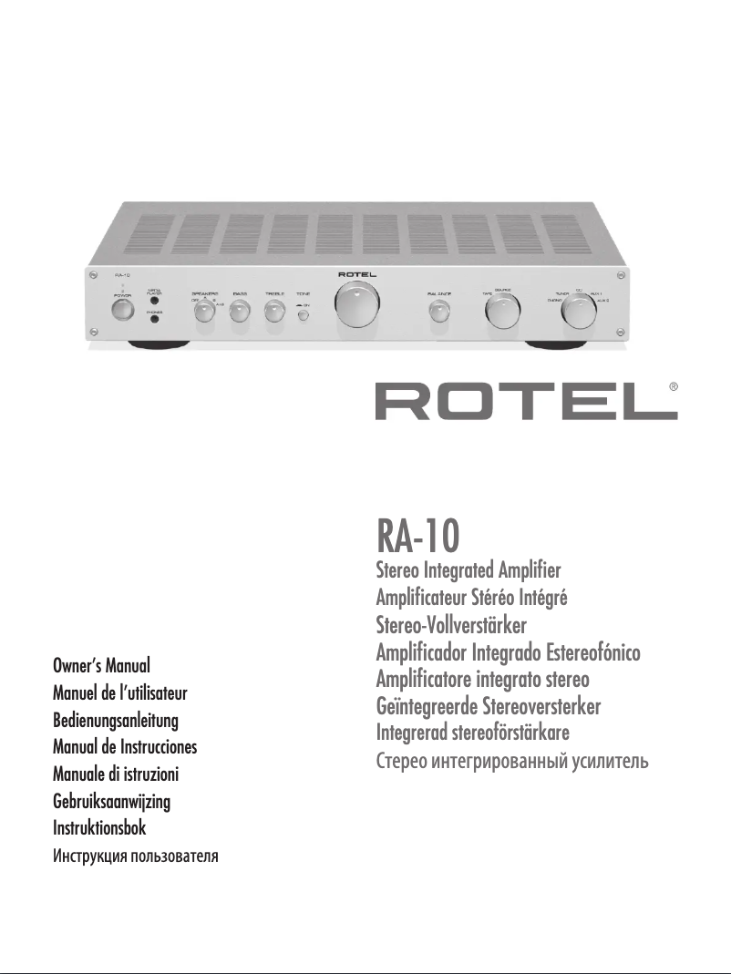 Imagen de la primera página del manual del dispositivo RA-10