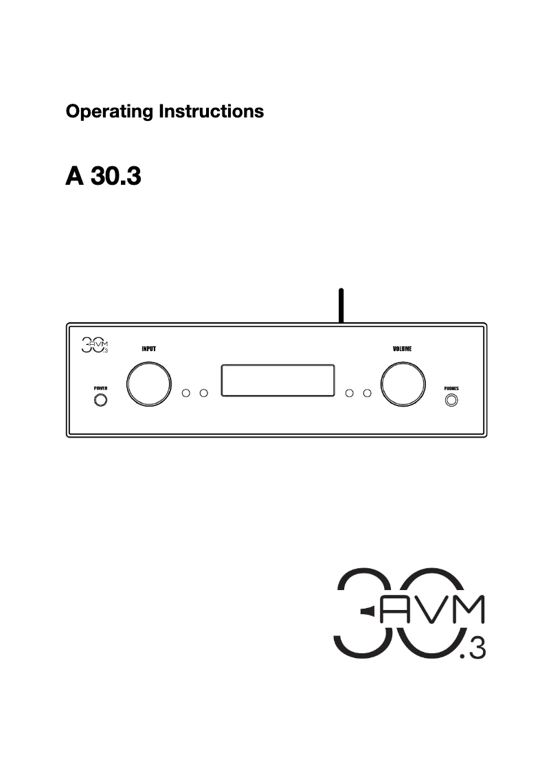 Page 1 de la notice Manuel utilisateur AVM A 30.3