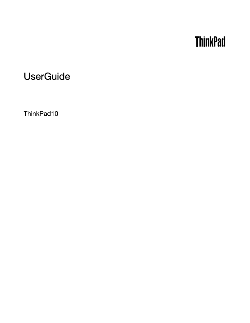 Image de la première page du manuel de l'appareil ThinkPad 10 10