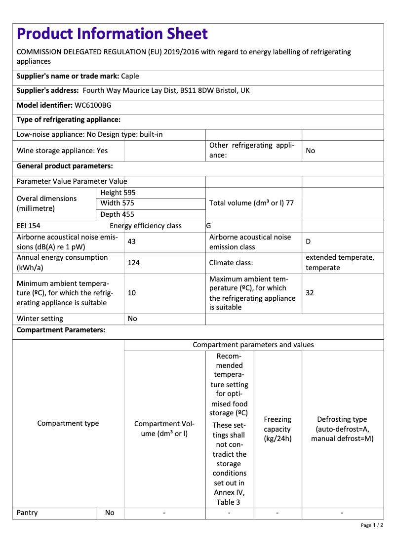 Image de la première page du manuel de l'appareil WC6100