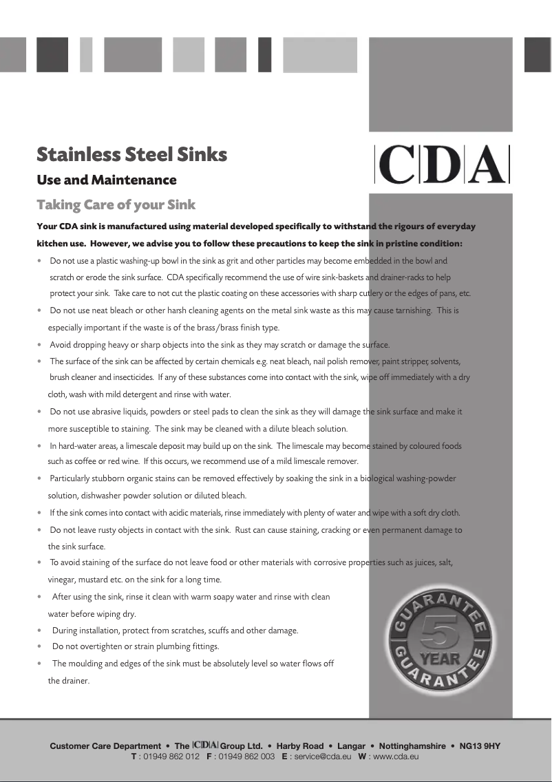 Page n°1 - Manuel utilisateur CDA VSK1SS