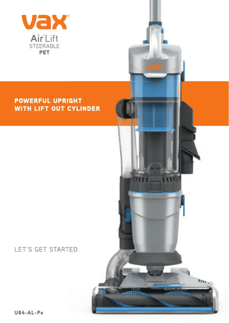 Page 1 de la notice Manuel utilisateur Vax Air Lift Steerable U84-AL-PMe