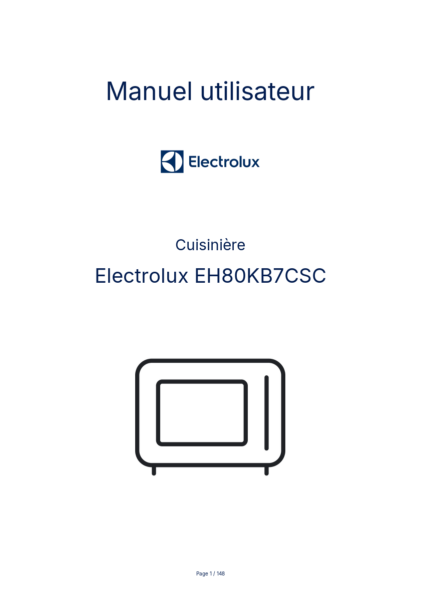 Page n°1 - Manuel utilisateur Electrolux EH80KB7CSC