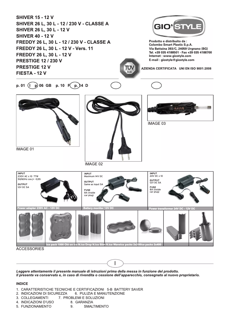 Image de la première page du manuel de l'appareil SHIVER 40 12V