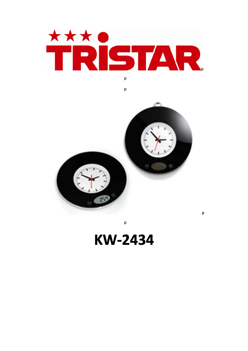 Page 1 de la notice Manuel utilisateur TriStar KW-2434