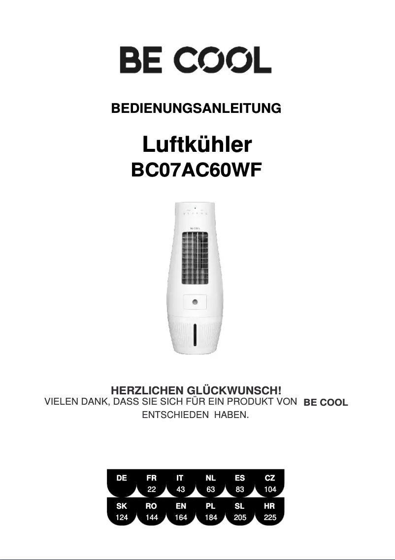 Imagen de la primera página del manual del dispositivo BC07AC60WF