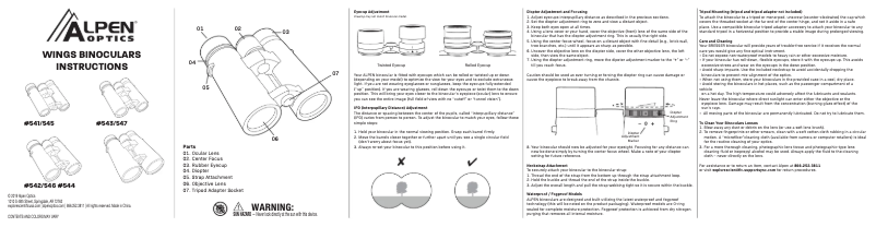 Page 1 de la notice Manuel utilisateur Alpen Optics Wings
