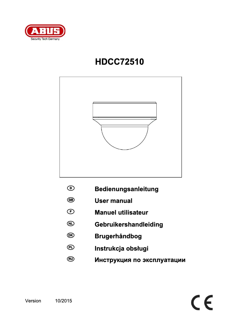 Page 1 de la notice Manuel utilisateur Abus HDCC72510