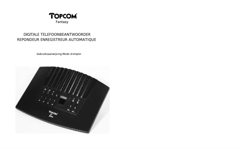 Page n°1 - Manuel utilisateur Topcom Fantasy