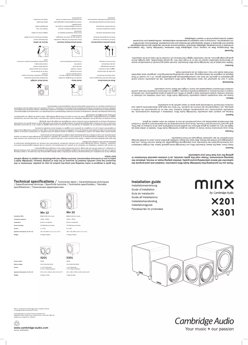 Page 1 of the manual User Manual Cambridge Minx X301